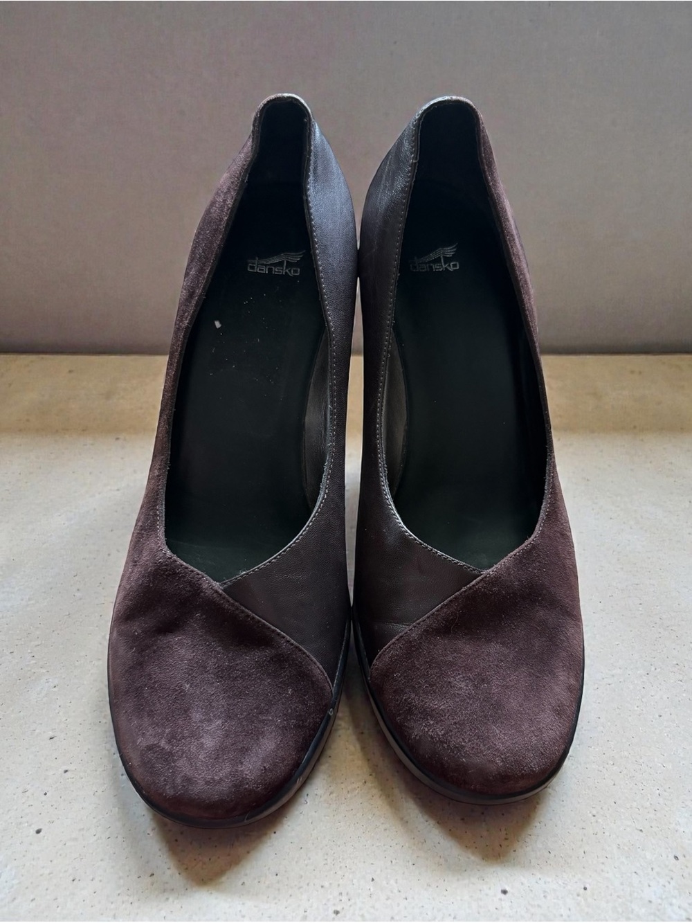 Dansko Women's Dark Brown Suede & Leather Heels Size 11.5